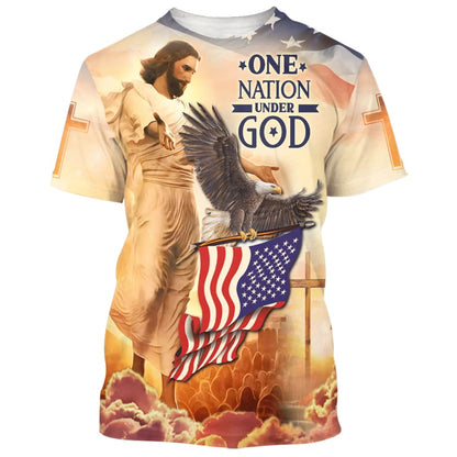 One Nation Under God Jesus Eagle 3d Shirts - Christian T Shirts For Men And Women