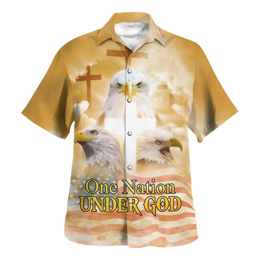 One Nation Under God Jesus Eagle Hawaiian Shirt - Christian Hawaiian Shirt - Religious Hawaiian Shirts