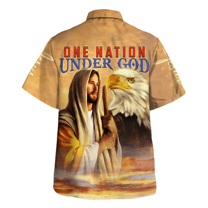 One Nation Under God Jesus Hawaiian Shirt - Best Hawaiian Shirts - Christian Hawaiian Shirt