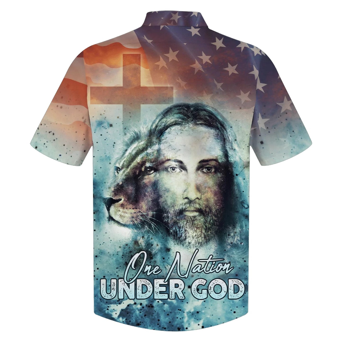 One Nation Under God Jesus Lion Hawaiian Shirts - Christian Hawaiian Shirt - Hawaiian Shirts For Men