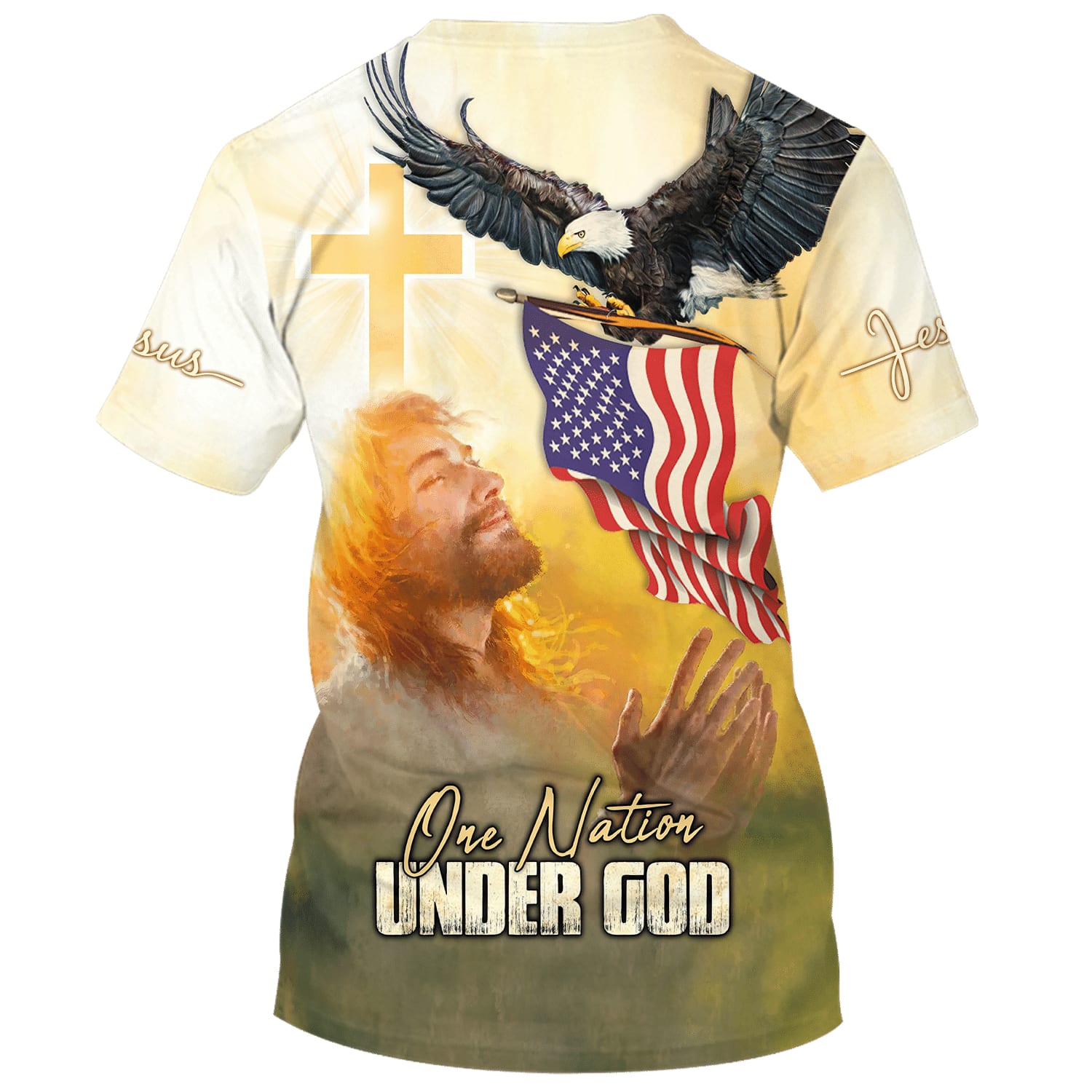 One Nation Under God Jesus Prayer 3d Shirts - Christian T Shirts For Men And Women