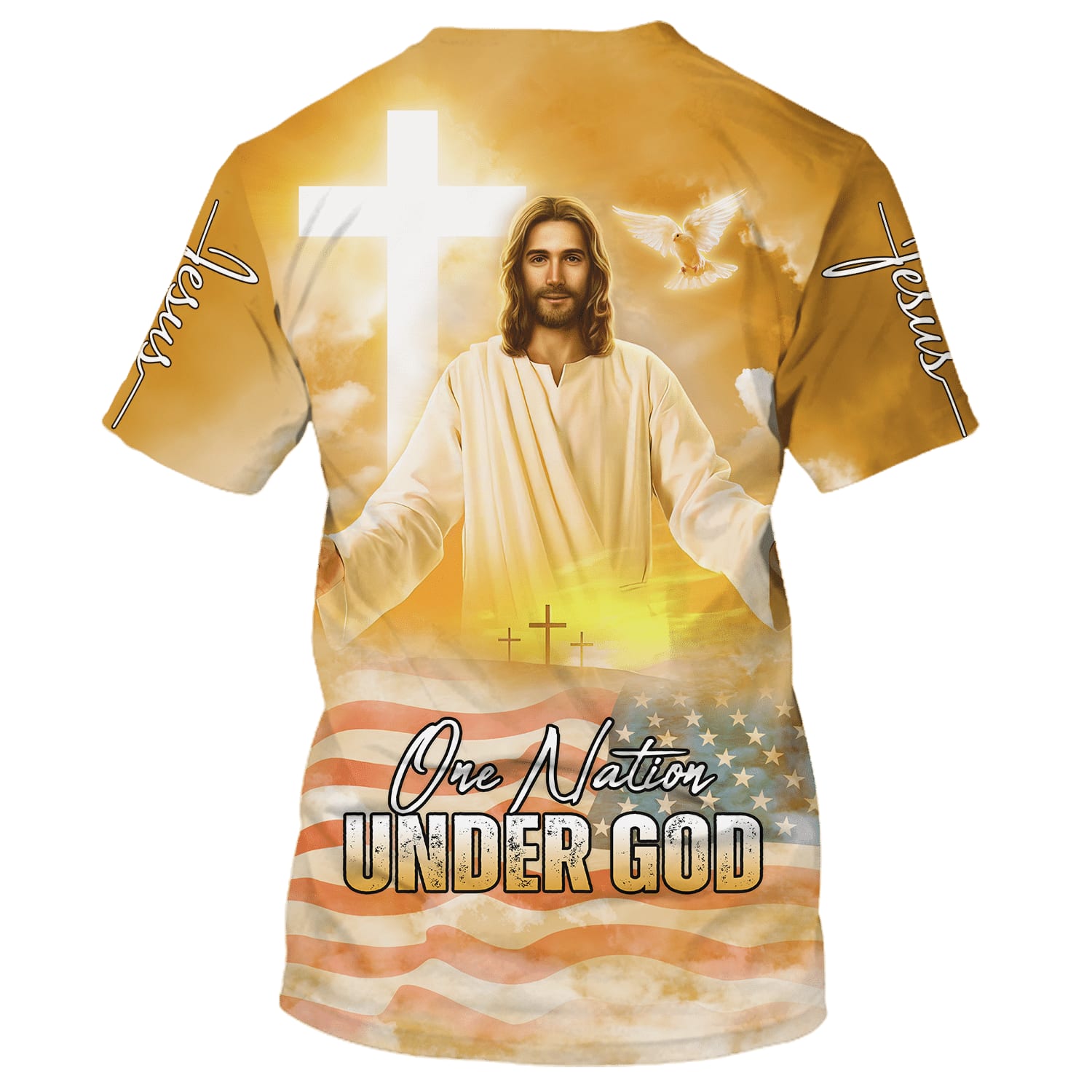 One Nation Under God Shirts - Jesus Arms Wide Open 3d Shirts - Christian T Shirts For Men And Women
