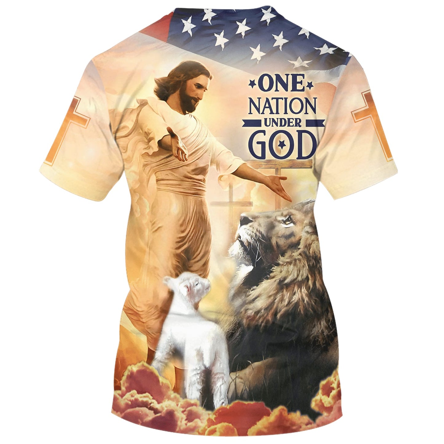 One Nation Under God Shirts - Jesus Lion Of Judah Lamb Of God 3d Shirts - Christian T Shirts For Men And Women