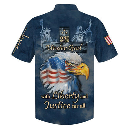 One Nation Under God With Liberty And Justice Hawaiian Shirts - Christian Hawaiian Shirt - Hawaiian Summer Shirts