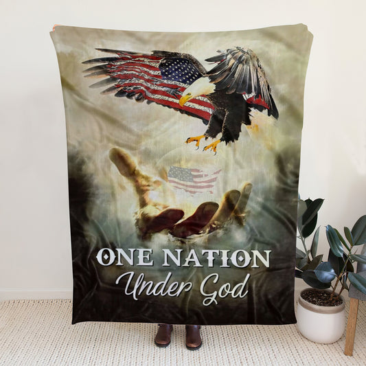 Sherpa Fleece Blanket - One Nation Under God Blanket - Ciaocustom