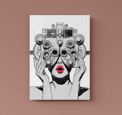 Optometry Phoropter Art Canvas Wall Art