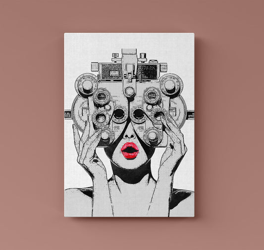 Optometry Phoropter Art Canvas Wall Art