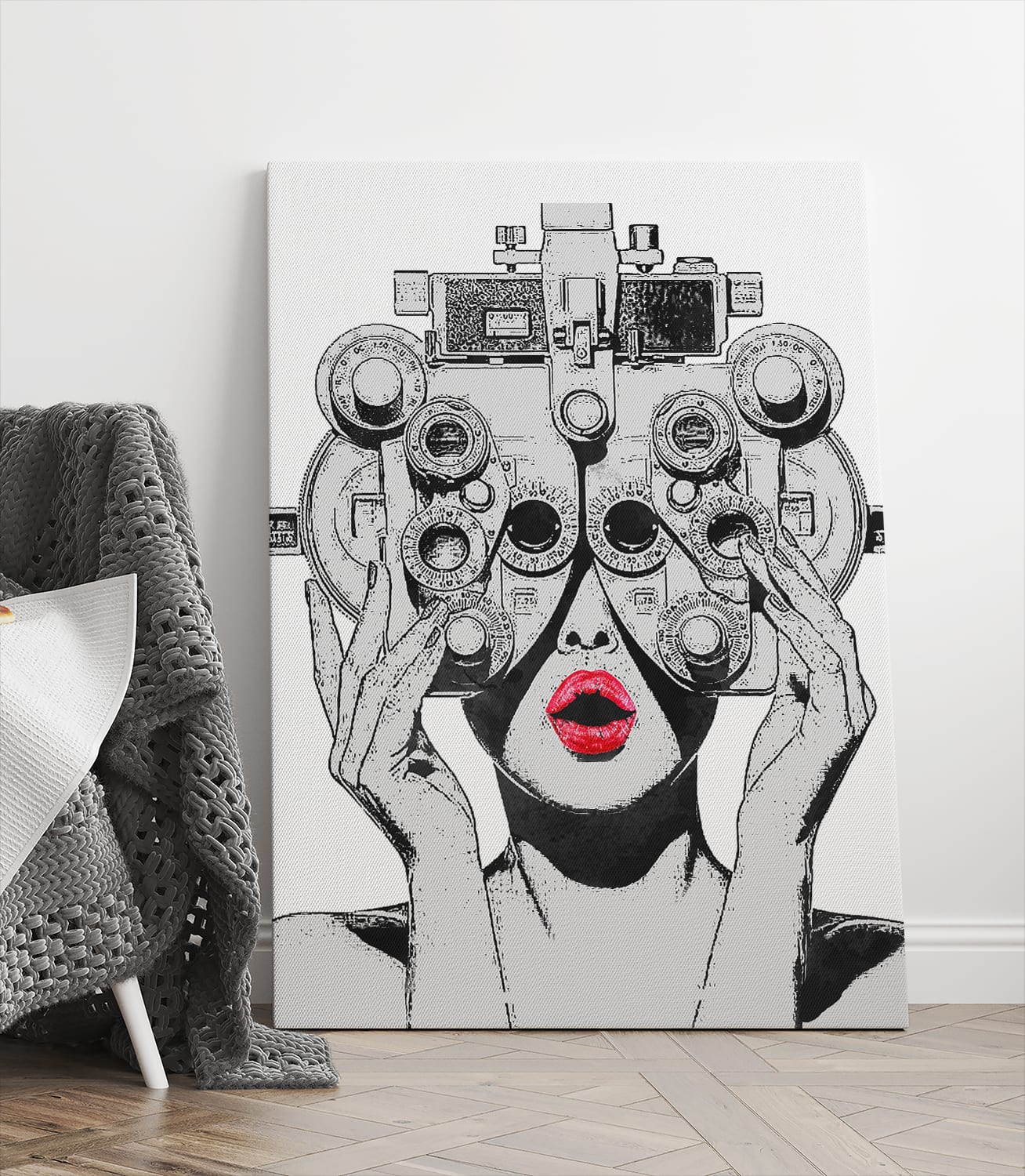 Optometry Phoropter Art Canvas Wall Art