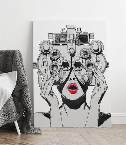 Optometry Phoropter Art Canvas Wall Art