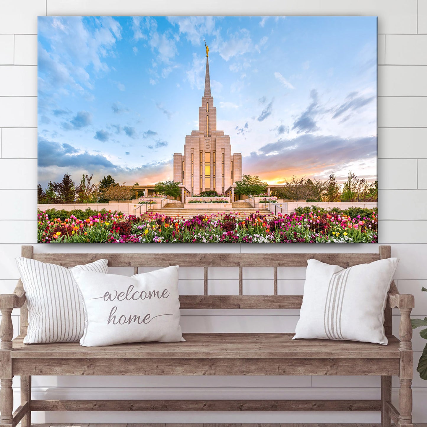 Oquirrh Mountain Temple Beauty Of Creation Canvas Wall Art - Jesus Christ Picture - Canvas Christian Wall Art