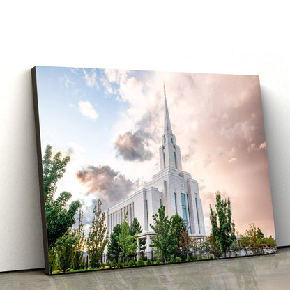 Oquirrh Mountain Temple Light Prevails Canvas Wall Art - Jesus Christ Picture - Canvas Christian Wall Art