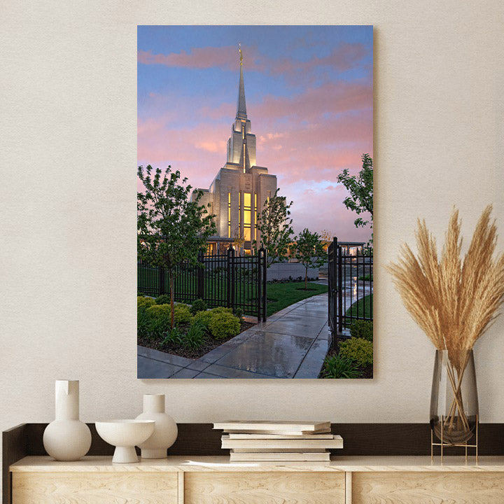 Oquirrh Mountain Temple The Light Within Canvas Pictures - Jesus Canvas Art - Christian Wall Art