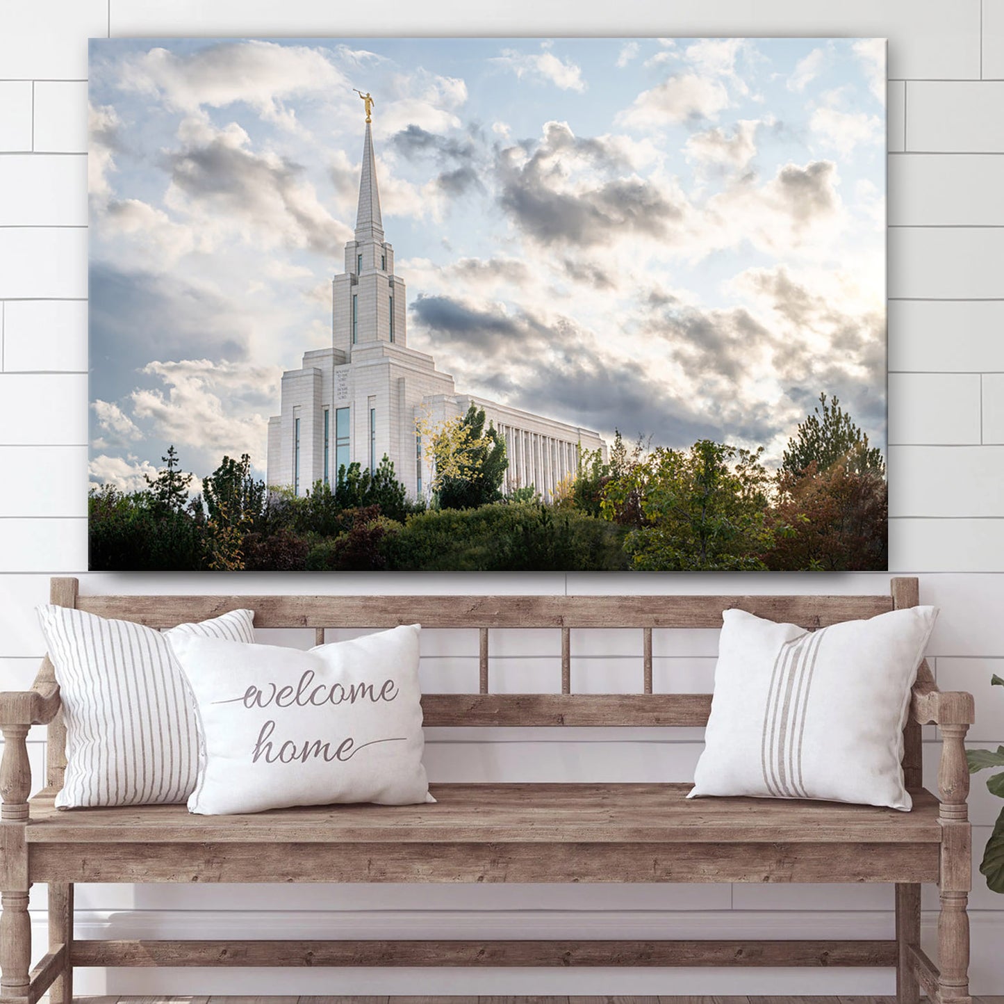 Oquirrh Mountain Temple Upon A Hill Canvas Wall Art - Jesus Christ Picture - Canvas Christian Wall Art