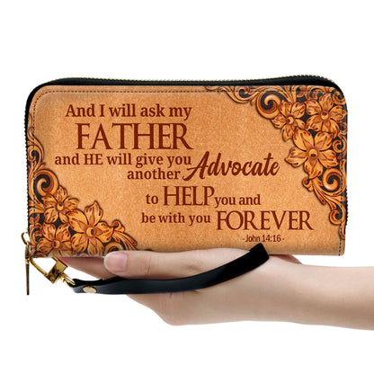 Orange John 14 16 Clutch Purse For Women - Personalized Name - Christian Gifts For Women