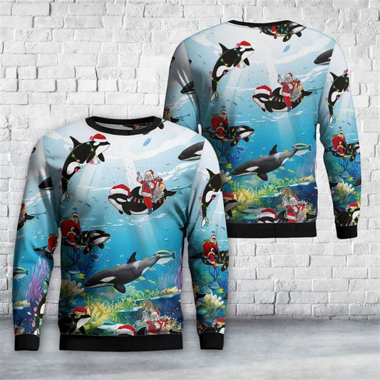 Orcas Ugly Christmas Sweater For Men And Women, Best Gift For Christmas, The Beautiful Winter Christmas Outfit