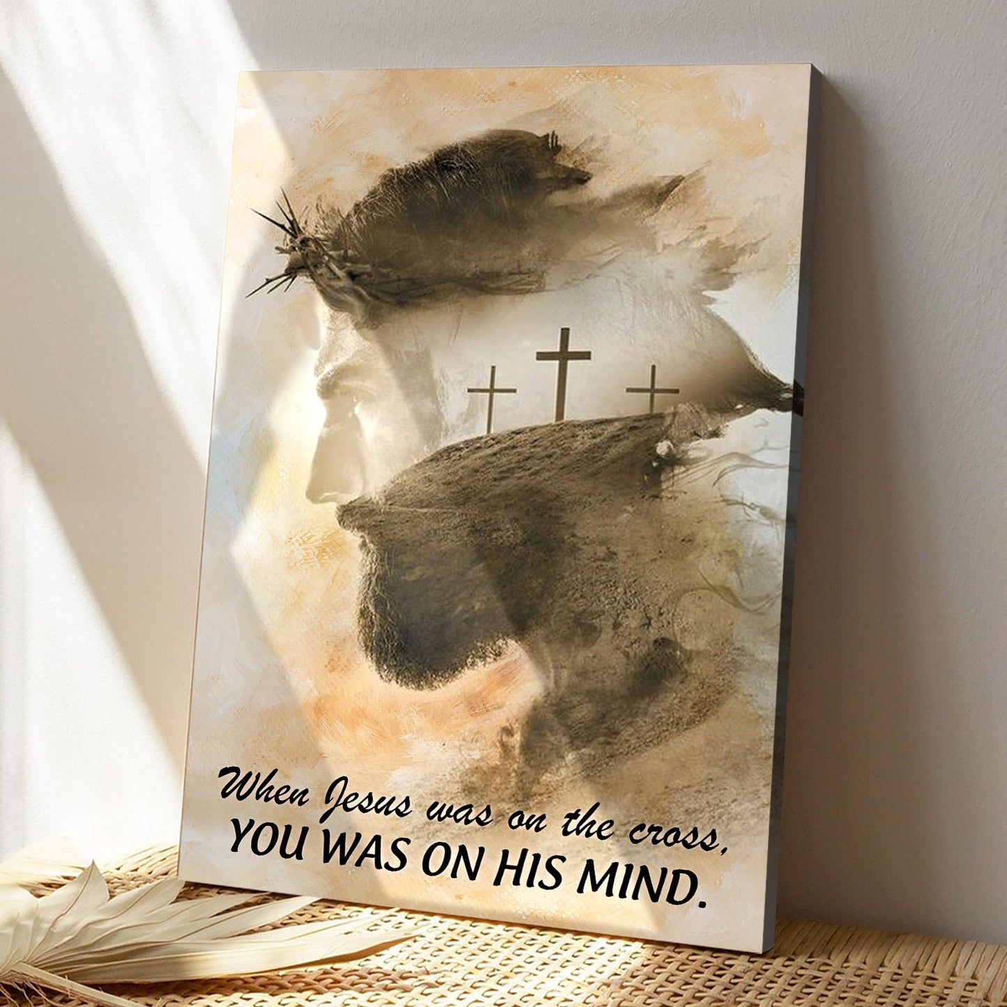 When Jesus Was On The Cross Canvas Wall Art - Jesus Pictures - Christian Canvas Prints - Faith Canvas - Bible Verse Canvas - Ciaocustom