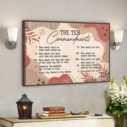 The Ten Commandment Canvas Wall Art - Jesus Pictures - Christian Canvas Prints - Faith Canvas - Bible Verse Canvas - Ciaocustom