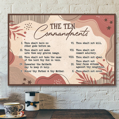 The Ten Commandment Canvas Wall Art - Jesus Pictures - Christian Canvas Prints - Faith Canvas - Bible Verse Canvas - Ciaocustom