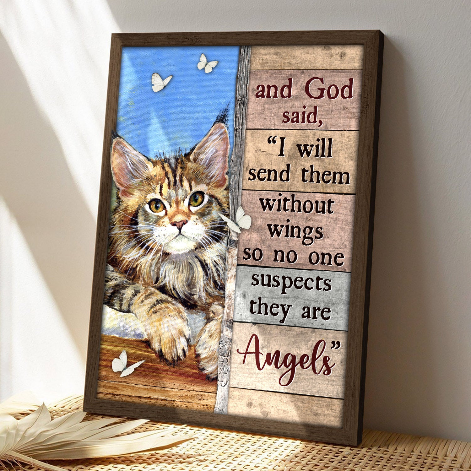 And God Said - Christian Canvas Art - Jesus Poster - Cat Wall Art - Christian Gift - Ciaocustom