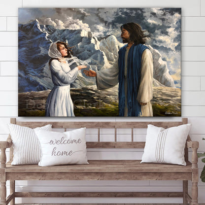 Original Art The Righteous Right Hand Painting Of Jesus - Canvas Pictures - Jesus Canvas Art - Christian Wall Art