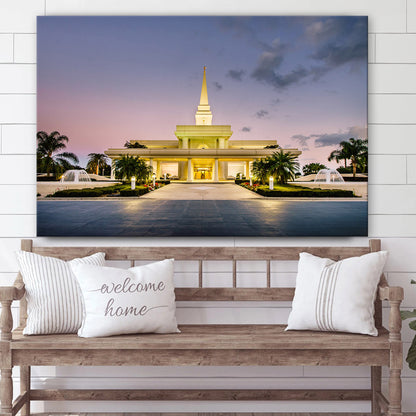 Orlando Temple At Dusk Canvas Wall Art - Jesus Christ Picture - Canvas Christian Wall Art