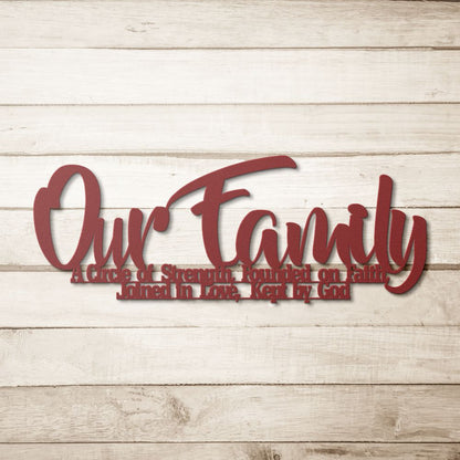 Our Family Founded By God Metal Sign - Christian Metal Wall Art - Religious Metal Wall Decor