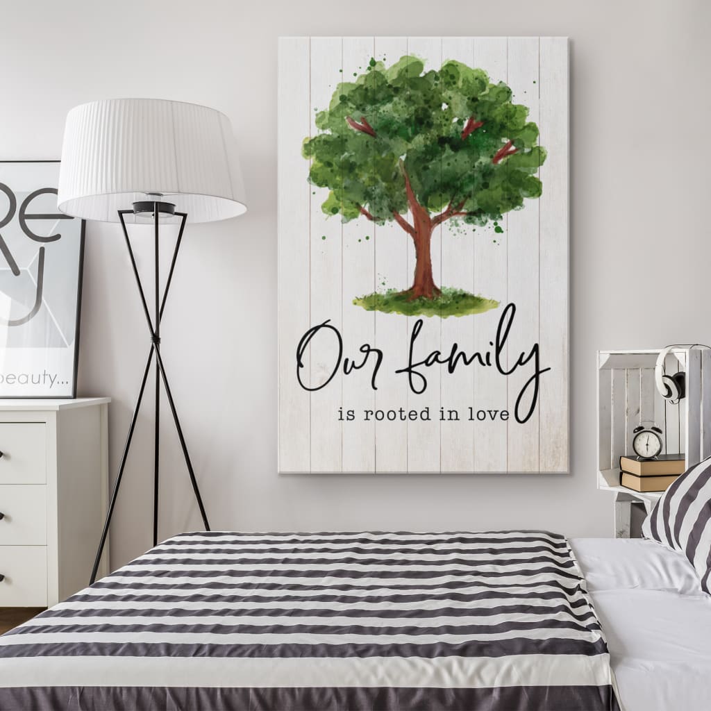 Our Family Is Rooted In Love Canvas Wall Art - Christian Canvas Prints - Bible Verse Canvas