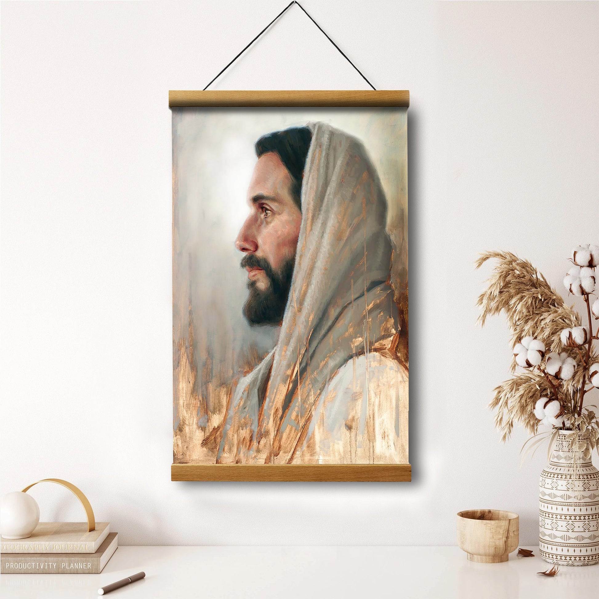 Our Foundation Hanging Canvas Wall Art - Jesus Picture - Jesus Portrait Canvas - Religious Canvas