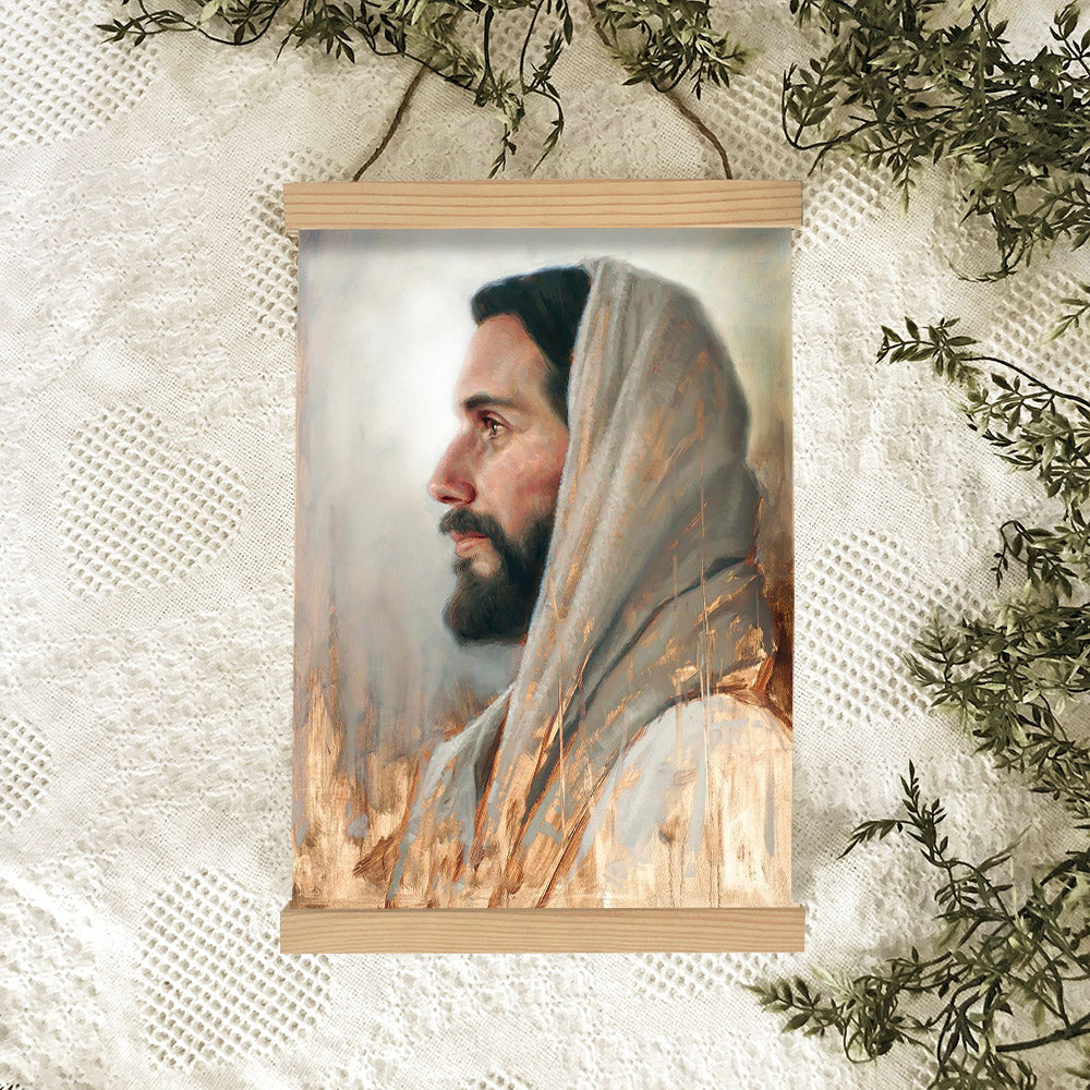 Our Foundation Hanging Canvas Wall Art - Jesus Picture - Jesus Portrait Canvas - Religious Canvas