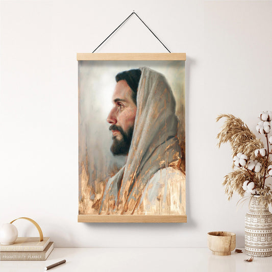Our Foundation Hanging Canvas Wall Art - Jesus Picture - Jesus Portrait Canvas - Religious Canvas