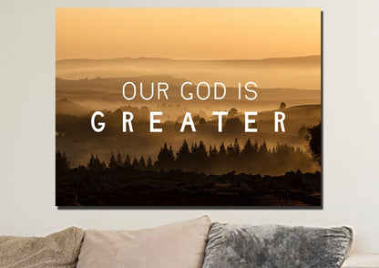 Our God Is Greater Canvas Wall Art Print S - Christian Canvas Wall Art