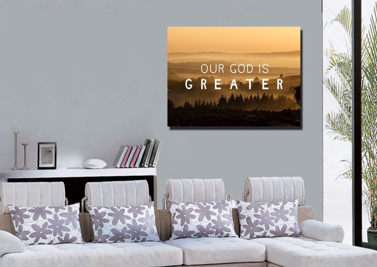 Our God Is Greater Canvas Wall Art Print S - Christian Canvas Wall Art