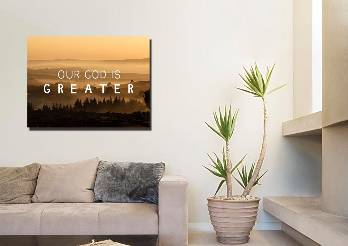 Our God Is Greater Canvas Wall Art Print S - Christian Canvas Wall Art