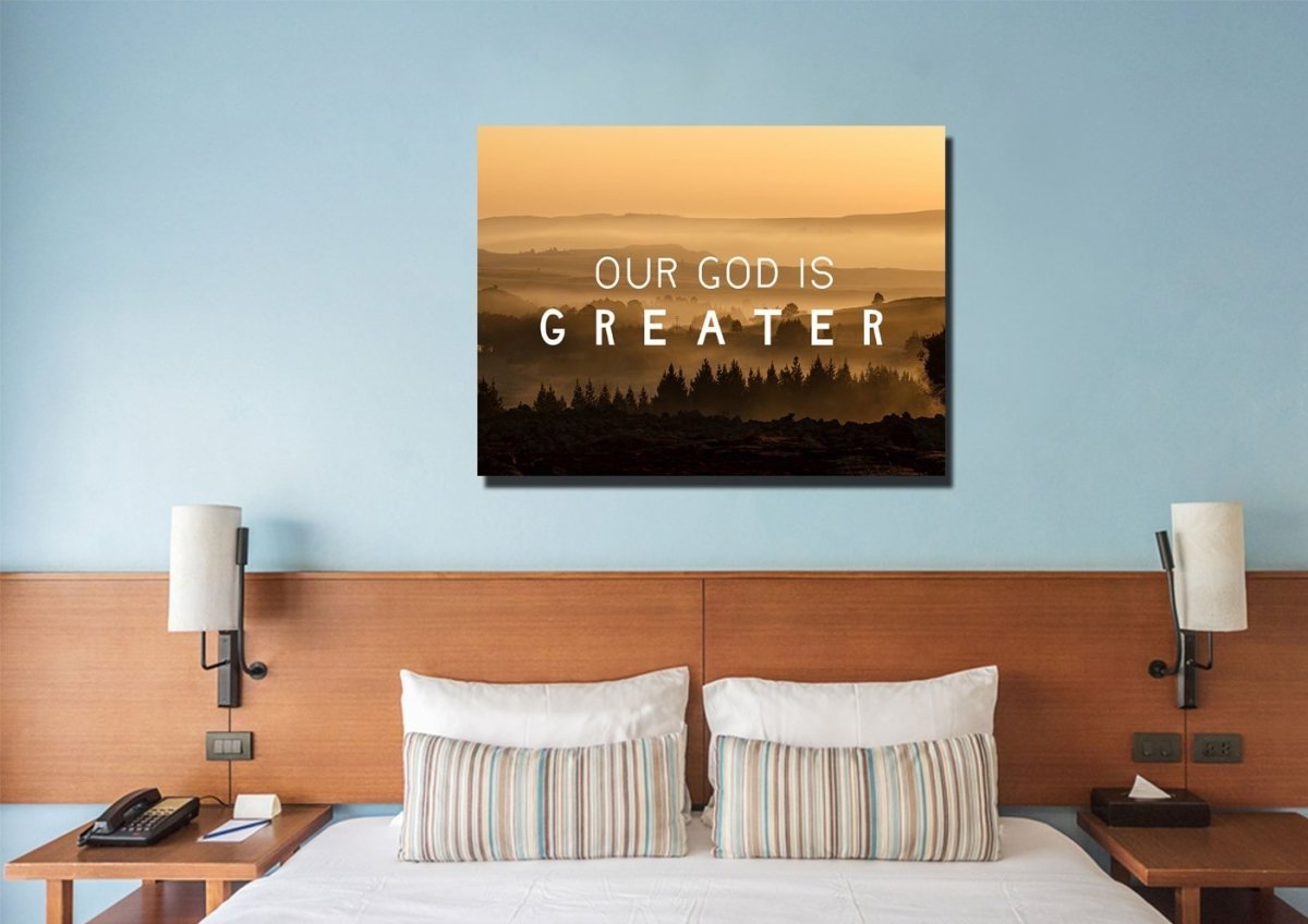 Our God Is Greater Canvas Wall Art Print S - Christian Canvas Wall Art