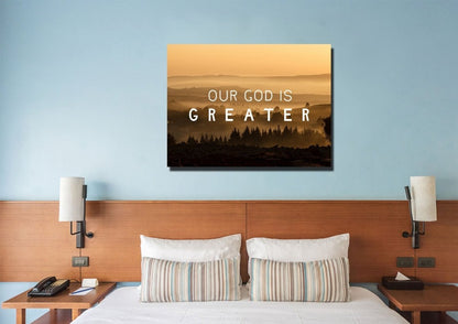 Our God Is Greater Canvas Wall Art Print S - Christian Canvas Wall Art