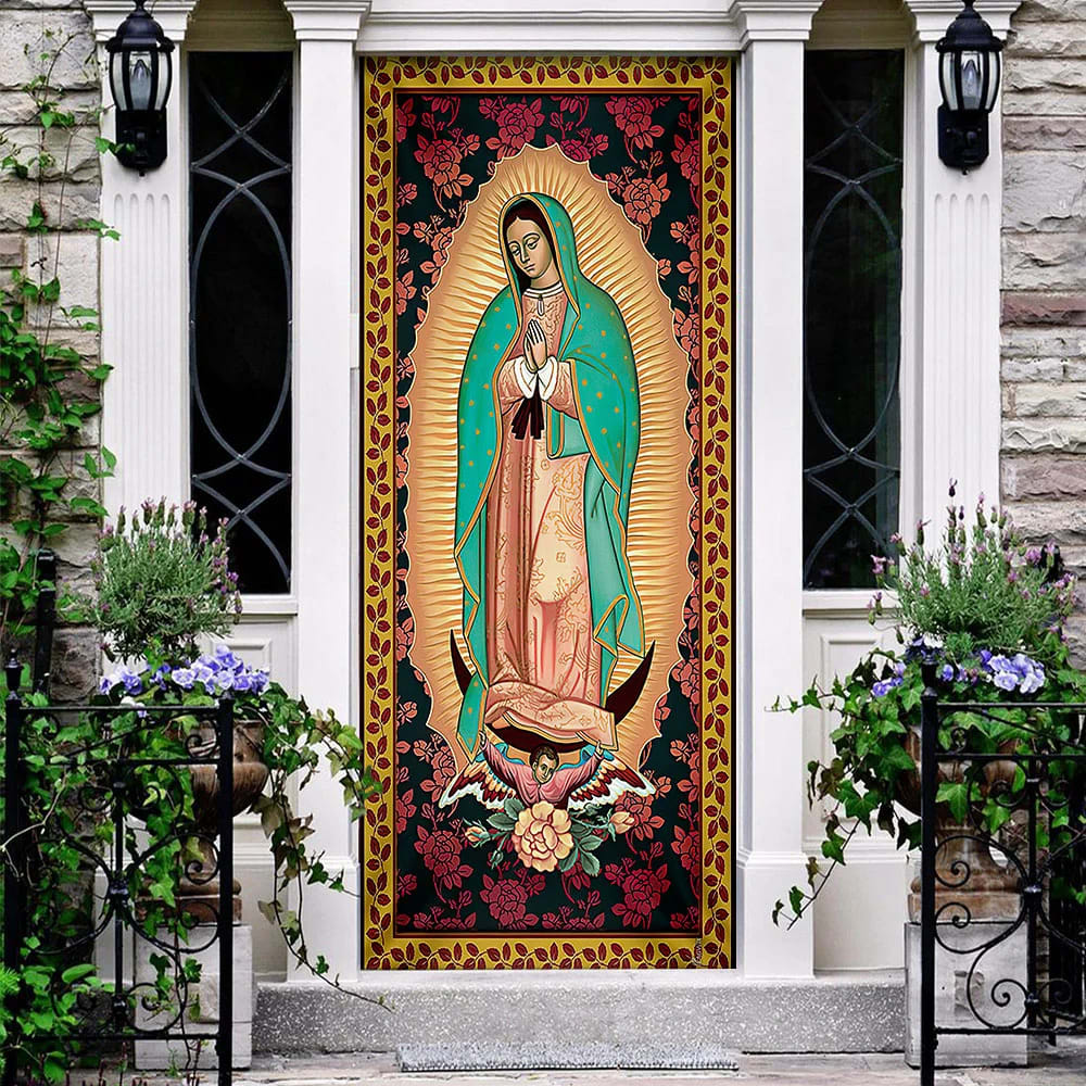 Our Lady of Guadalupe Door Cover - Religious Door Decorations - Christian Home Decor