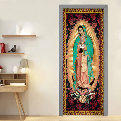 Our Lady of Guadalupe Door Cover - Religious Door Decorations - Christian Home Decor