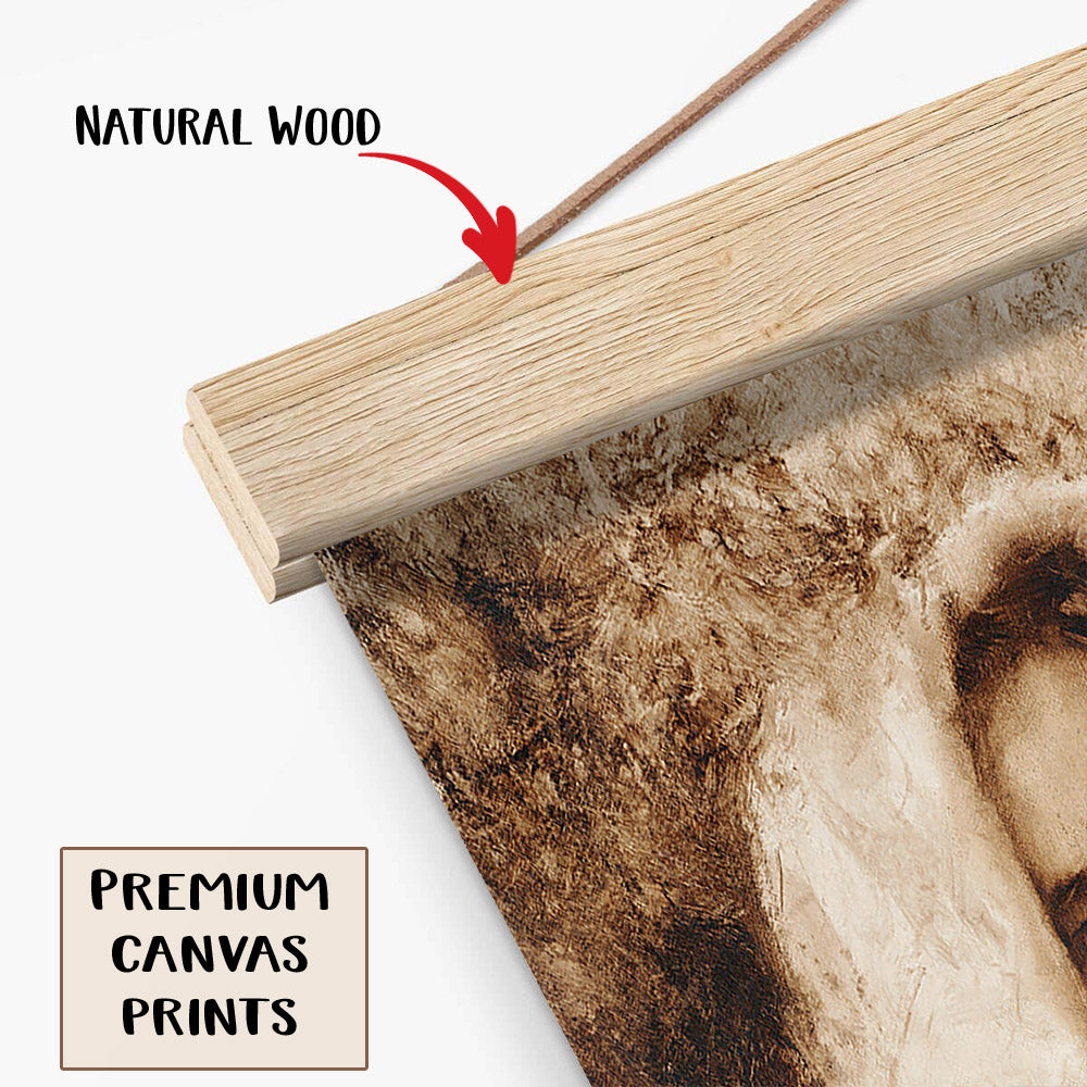 Our Shepherd Hanging Canvas Wall Art - Jesus Picture - Jesus Portrait Canvas - Religious Canvas