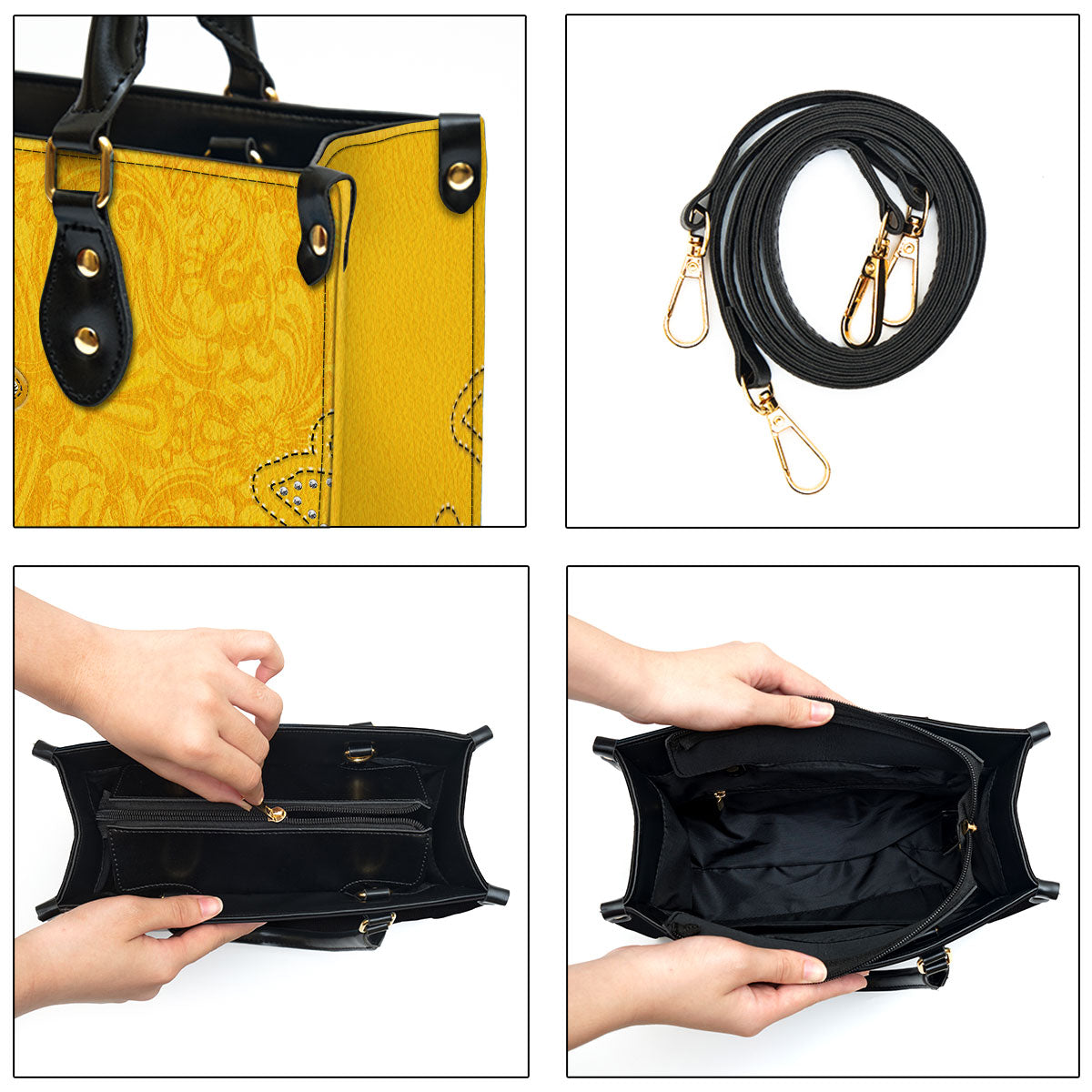 Outstanding Yellow Cross Christian Leather Handbag - Religious Gifts For Women - Women Pu Leather Bag
