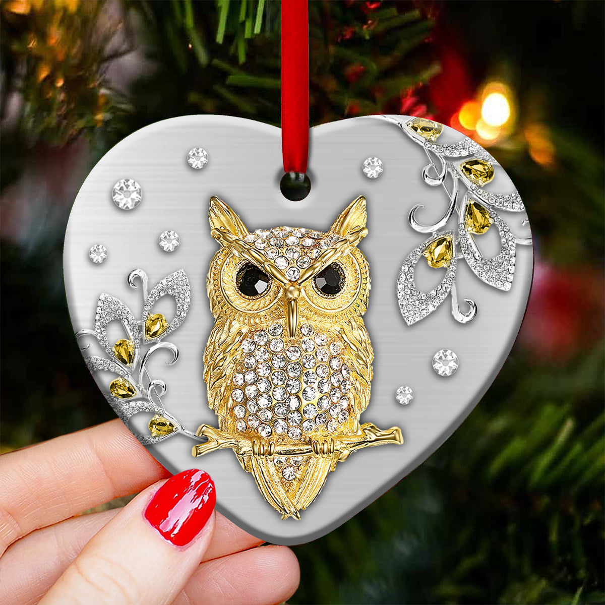 Owl Advice Heart Ornament - Christmas Ornament - Ciaocustom