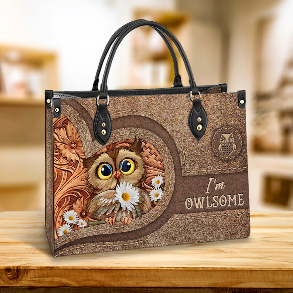 Owl I Am Owlsome Leather Bag - Gift For Owl Lovers - Women's Pu Leather Bag