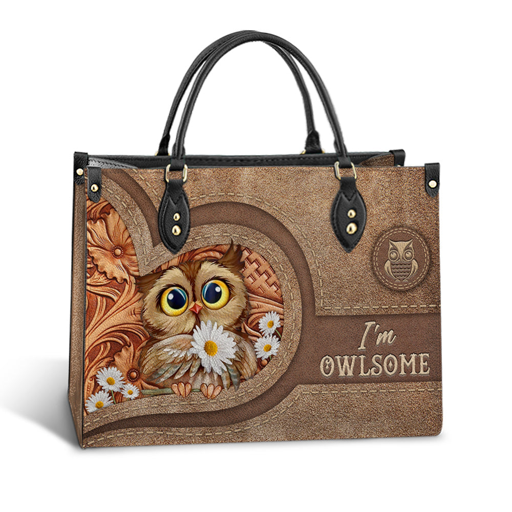 Owl I Am Owlsome Leather Bag - Gift For Owl Lovers - Women's Pu Leather Bag