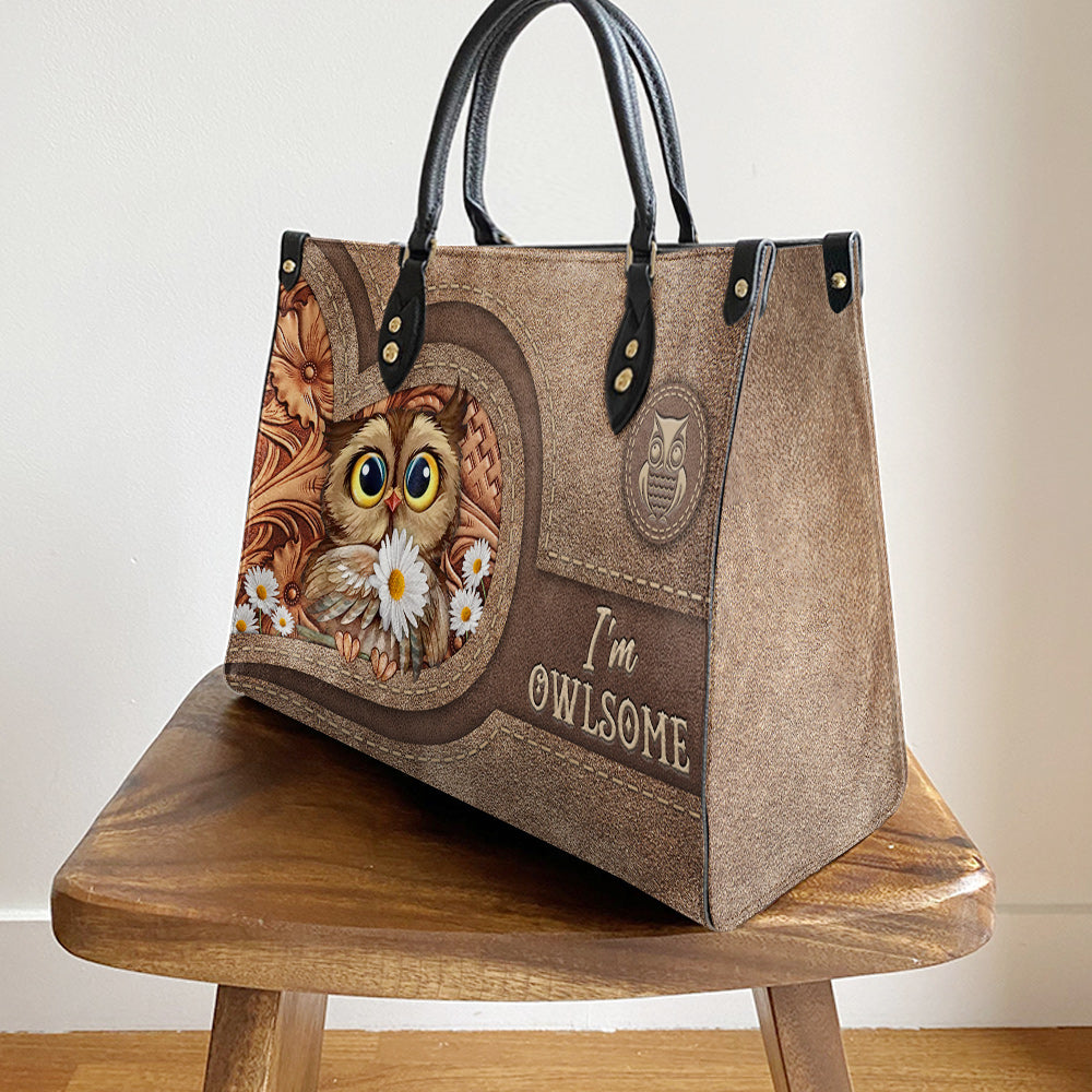 Owl I Am Owlsome Leather Bag - Gift For Owl Lovers - Women's Pu Leather Bag