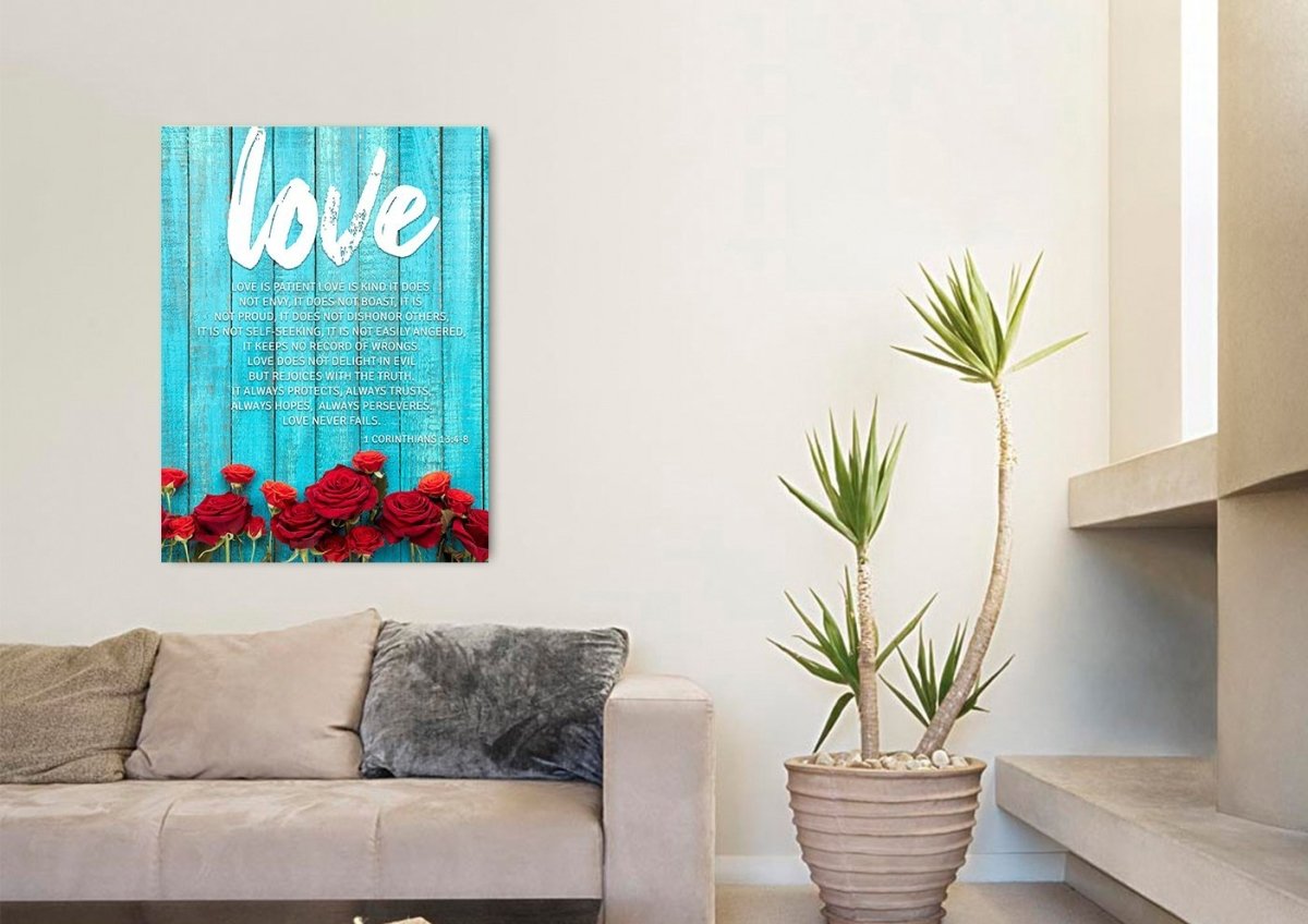 Painted Barn & Love Is Patient, Love Is Kind Canvas Wall Art