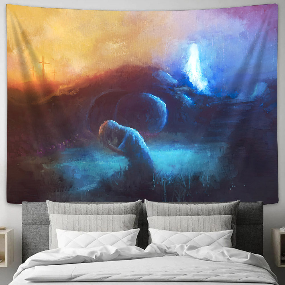 Painting Of The Day - He Is Risen - Jesus Wall Tapestry - Tapestry Wall Hanging