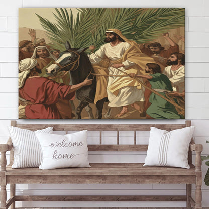 Palm Sunday Ai Image - Canvas Pictures - Jesus Canvas Art - Christian Wall Art