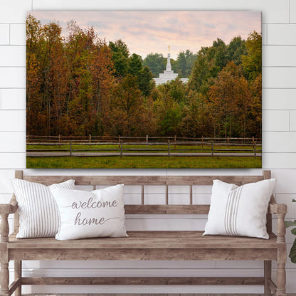 Palmyra Temple Through The Trees Canvas Wall Art - Jesus Christ Picture - Canvas Christian Wall Art
