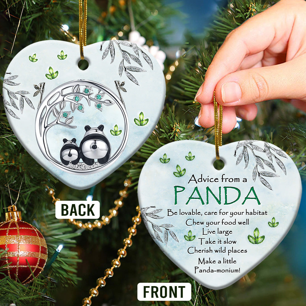 Panda Advice Heart Ornament - Christmas Ornament - Ciaocustom