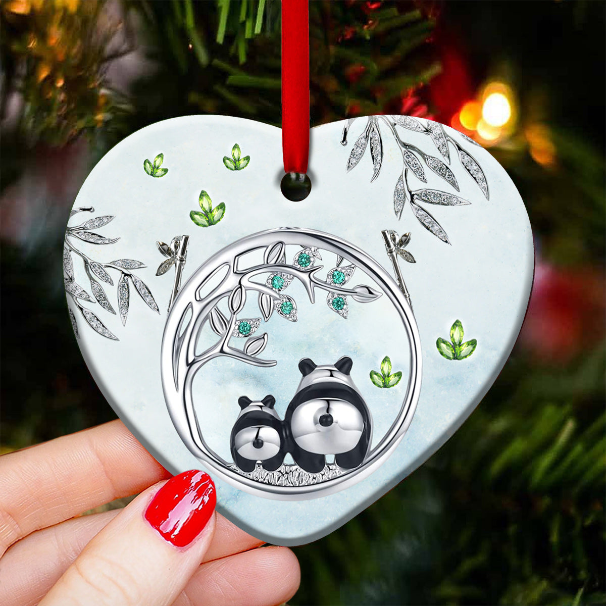 Panda Advice Heart Ornament - Christmas Ornament - Ciaocustom