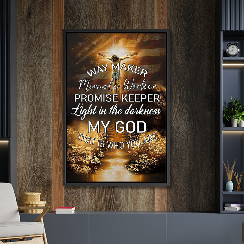 Way Maker Miracle Worker Promise Keeper - Jesus Canvas Art - Jesus Pos ...